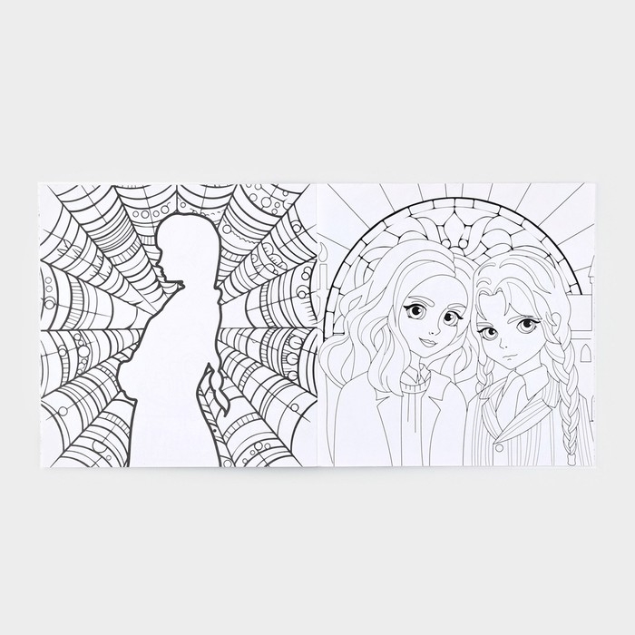 Хэллоуин. Раскраска-антистресс «Готические подружки», 21 х 21 см Хэллоуин. Раскраска-антистресс «Готические подружки», 21 х 21 см