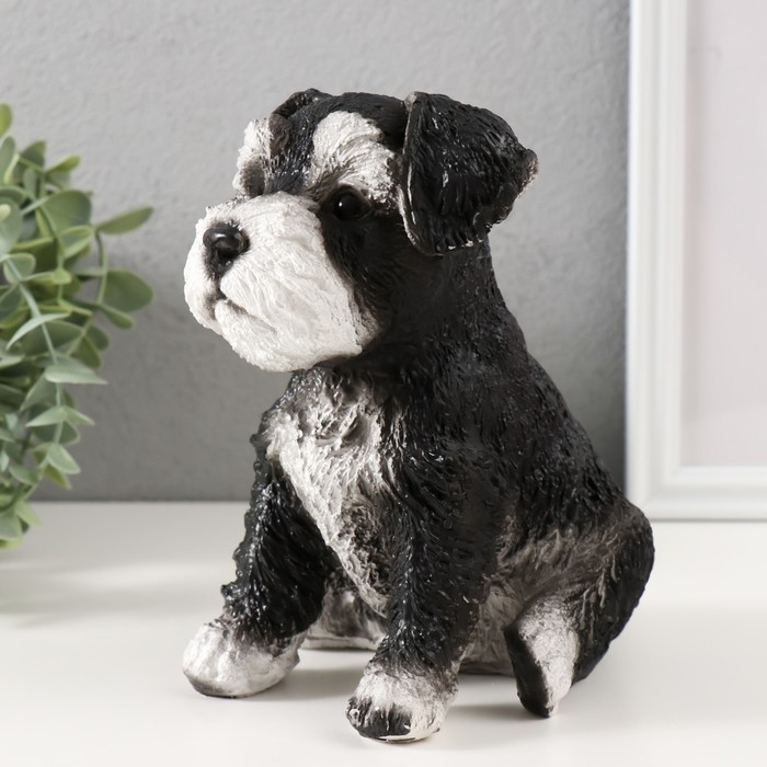 Фигурка Фигурка "Щеночек Миттель" высота 17 см, ширина 11,5 см, длина 16,5 см черно-белый