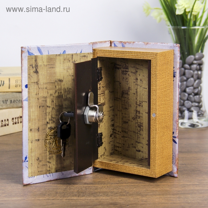 Сейф-книга дерево  Сейф-книга дерево "Зимний сад" кожзам 17х11х5 см