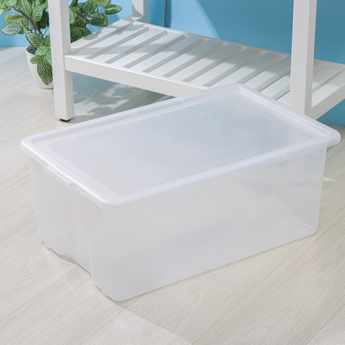 Контейнер для хранения с крышкой Porter, 50 л, 66×42×26 см, цвет прозрачный Контейнер для хранения с крышкой Porter, 50 л, 66×42×26 см, цвет прозрачный