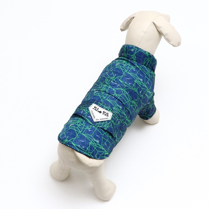 Куртка для собак  Куртка для собак "Матрица", размер 8, сине-зелёная (ДС 23, ОШ 26, ОГ 32 см)