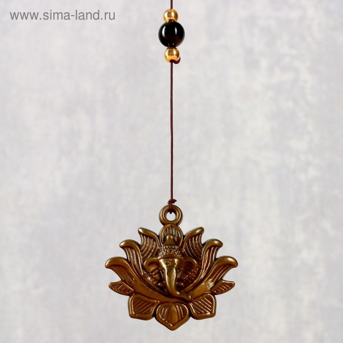 Музыка ветра металл Музыка ветра металл "Ганеша на медальоне" 3 колокольчика 43 см