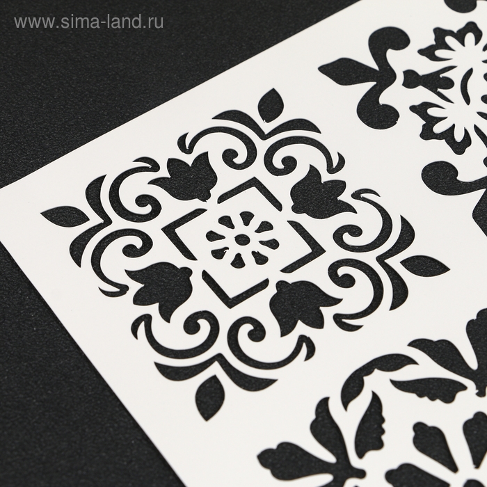 Трафарет пластик Трафарет пластик "Плитки Азулежу 4 рисунка" 15х15 см