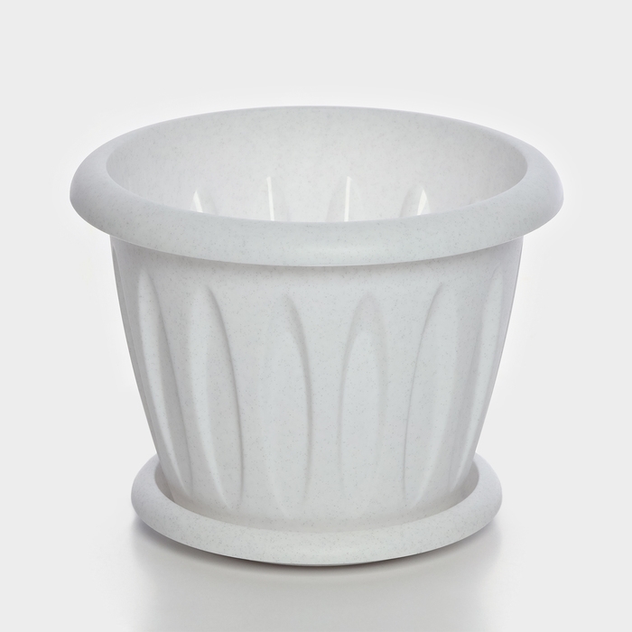 Горшок с поддоном «Фелиция», 3,6 л, цвет мраморный Горшок с поддоном «Фелиция», 3,6 л, цвет мраморный