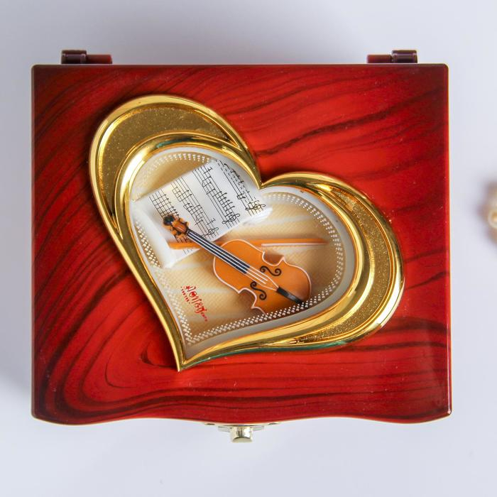 Шкатулка пластик музыкальная механическая Шкатулка пластик музыкальная механическая "Комод" коричневый 11х13,3х11,5 см