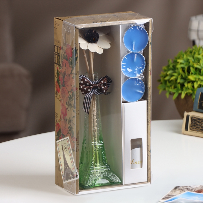 Набор подарочный  Набор подарочный "Париж" (диффузор и свечи) жасмин, "Богатство Аромата" 8 марта