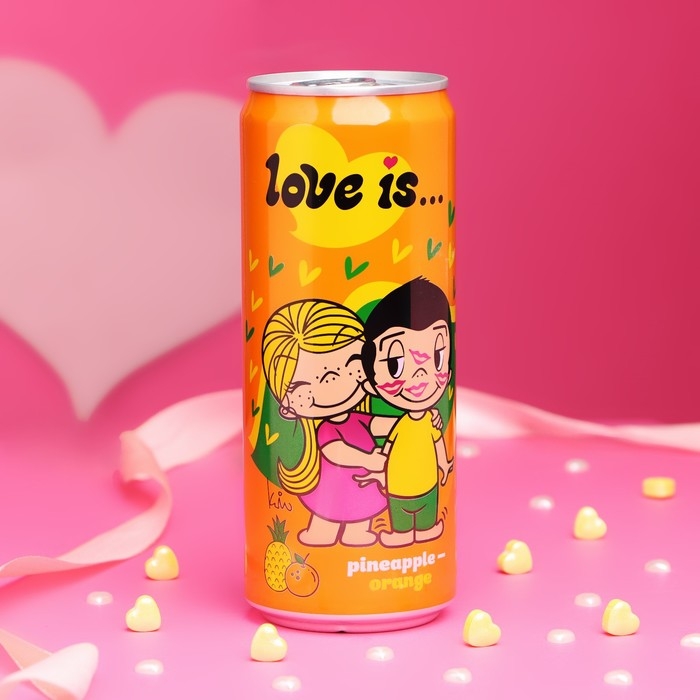 Вода газированная Love is, с ананасом и апельсином, 330 мл Вода газированная Love is, с ананасом и апельсином, 330 мл