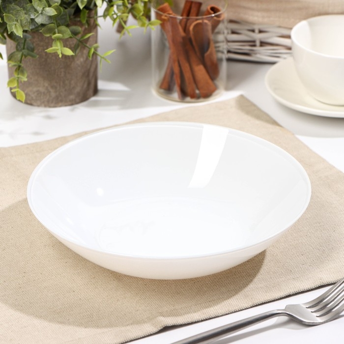 Тарелка cуповая «Зефир», d=20.8 см, цвет белый Тарелка cуповая «Зефир», d=20.8 см, цвет белый