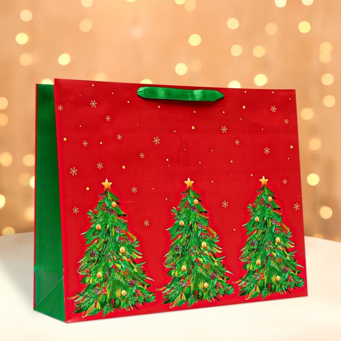 Новый год. Пакет подарочный Новый год. Пакет подарочный "Ёлки", 50 х 40 х 15 см.