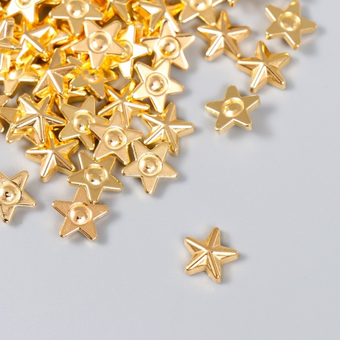 Декор для творчества пластик Декор для творчества пластик "Звёзды" золото набор 100 шт 1х1 см