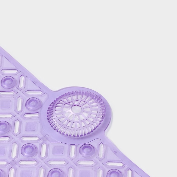 Коврик противоскользящий в ванну на присосках Доляна «Рельеф»,37×88 см, цвет МИКС Коврик противоскользящий в ванну на присосках Доляна «Рельеф»,37×88 см, цвет МИКС