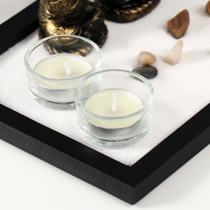 Сад камней Дзен  Сад камней Дзен "Ничего не вижу, не слышу, не скажу" с 2мя свечками и аромапалочкой 28х16,5