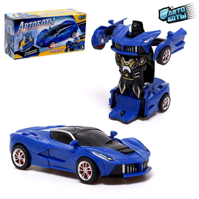 Робот инерционный «Спорткар», трансформируется при столкновении, цвета МИКС Робот инерционный «Спорткар», трансформируется при столкновении, цвета МИКС