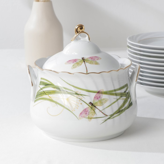 Сервиз столовый фарфоровый «Стрекоза», 37 предметов, 2 вида тарелок Сервиз столовый фарфоровый «Стрекоза», 37 предметов, 2 вида тарелок