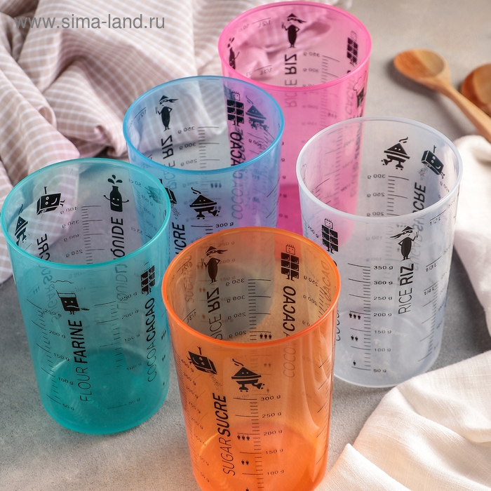 Стакан мерный «Весёлая кухня», 400 мл, цвет МИКС Стакан мерный «Весёлая кухня», 400 мл, цвет МИКС