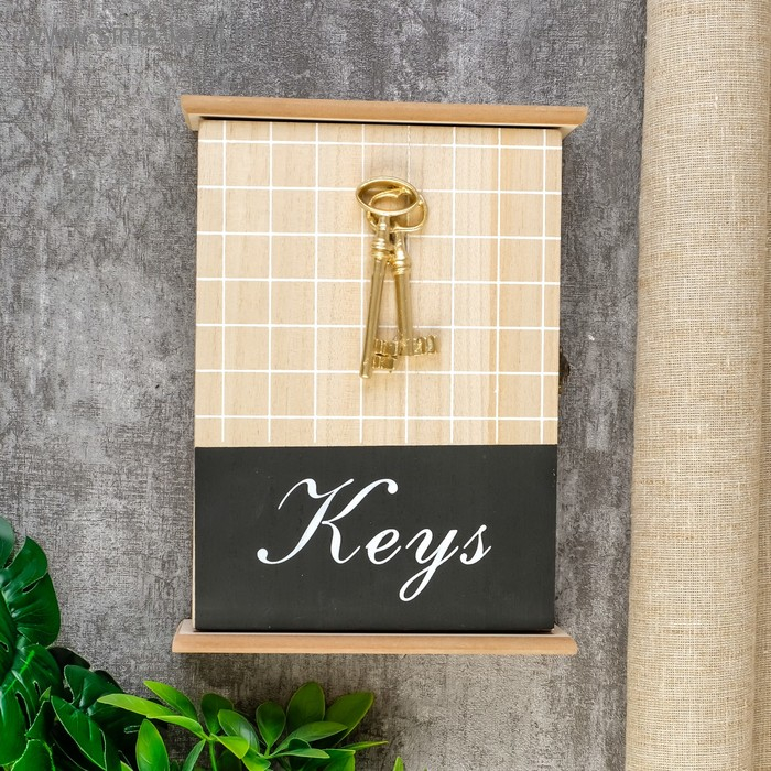 Ключница дерево 5 крючков Ключница дерево 5 крючков "Ключи и клетка" 26х19х6 см