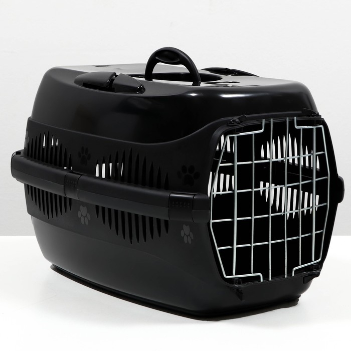 Переноска для животных до 12 кг  Переноска для животных до 12 кг "Пижон" 49х33х32см, металлическая дверь,  черная