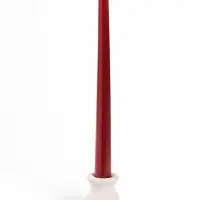 Свеча античная, 2.3&times;25 см, лакированная, красный металлик