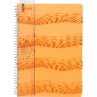 Бизнес-тетрадь WAVES А4 100л. ATTACHE клет,спир,пласт,заклад,цв.оранжевый