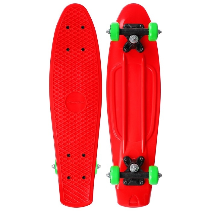 Пенниборд ONLYTOP, 56х15 см, колёса PVC 50 мм, пластиковая рама, цвет красный Пенниборд ONLYTOP, 56х15 см, колёса PVC 50 мм, пластиковая рама, цвет красный