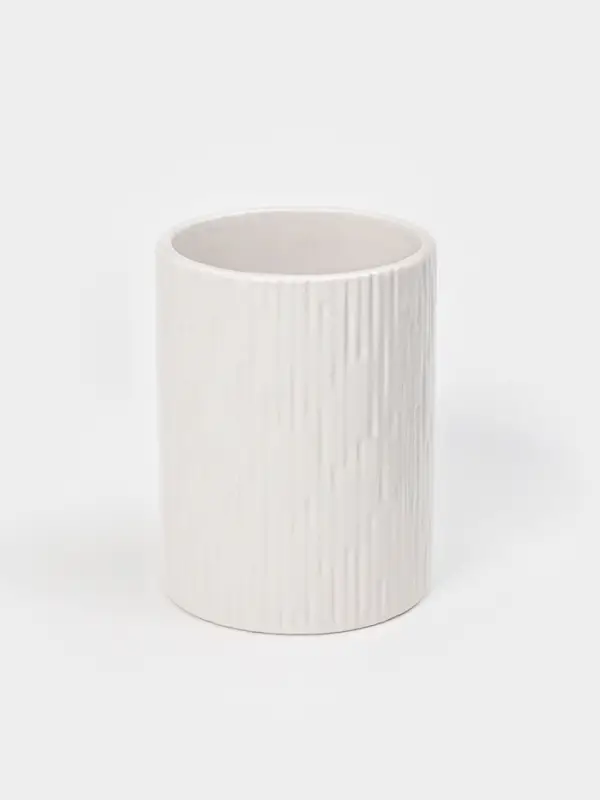 Набор для ванной "Rain", 2 предмета (дозатор для мыла, стакан), цвет белый