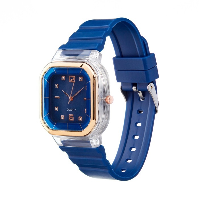 Часы наручные кварцевые женские, 4.1 х 4.1 см, ремешок силикон, синие Часы наручные кварцевые женские, 4.1 х 4.1 см, ремешок силикон, синие