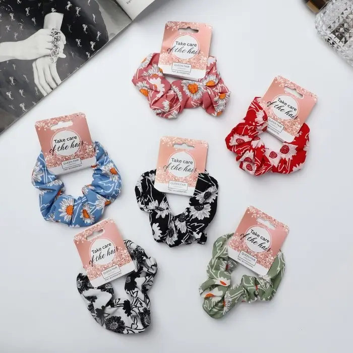 Резинка для волос Резинка для волос "Орбита" яркие ромашки, 10 см, микс