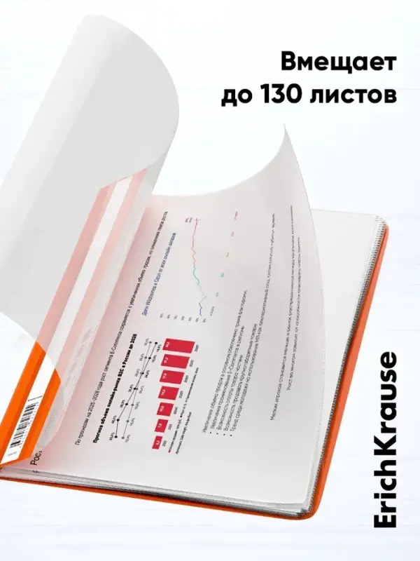 Папка-скоросшиватель А4 140 мкм, ErichKrause Fizzy Neon, микс неон, прозрачный верх, до 130 листов