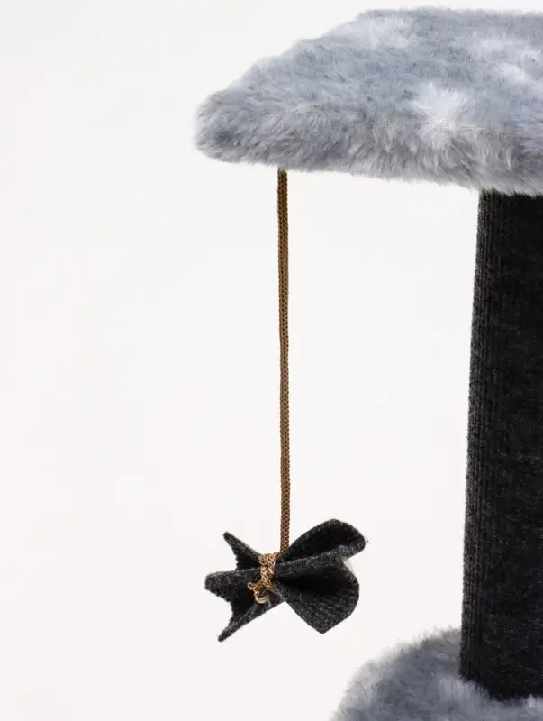 Домик для кошек с когтеточкой, 33&times;40&times;103 см, квадратный, ковролин, серый