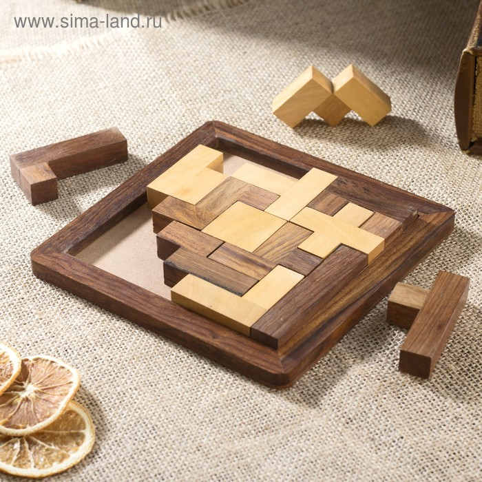 Игра настольная головоломка 16х16х2 см, дерево шишам Игра настольная головоломка 16х16х2 см, дерево шишам