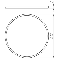 Прокладка Aquant, на корпус сифона, внешний d=72 мм, высота 3 мм, 50 шт
