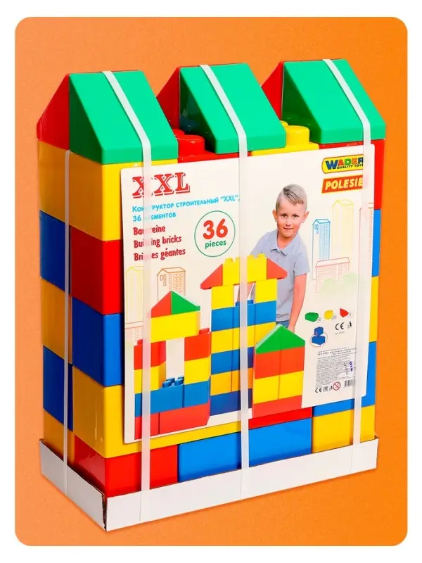 Конструктор строительный XXL, 36 деталей