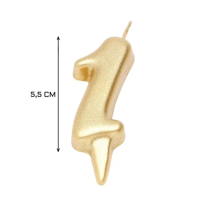 Свеча для торта «Цифра 1», золотая, 5.5 см Свеча для торта «Цифра 1», золотая, 5.5 см
