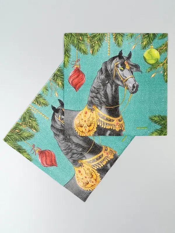 Салфетки бумажные двухслойные «С Новым Годом. Лошадь», 33×33 см, набор 20 штук