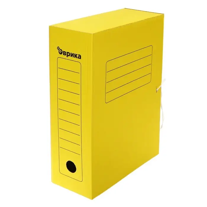 Папка архивная с завязками,микрогофрокартон, 100мм, желтый, до 900л. Папка архивная с завязками,микрогофрокартон, 100мм, желтый, до 900л.