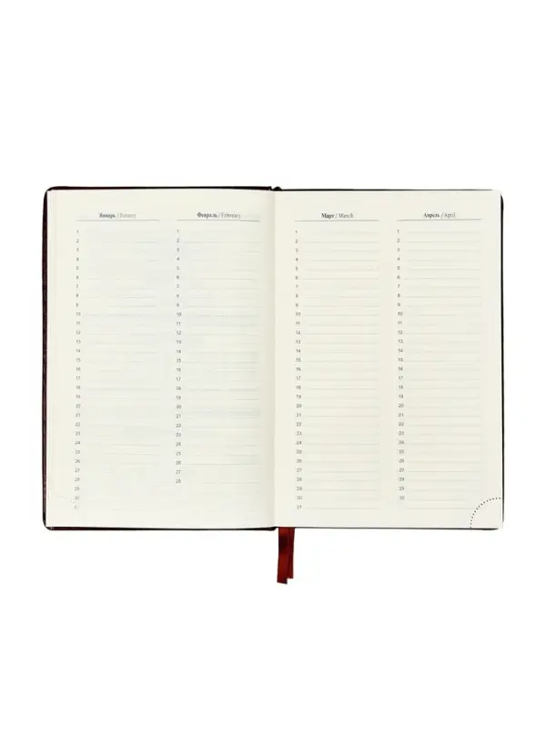 Ежедневник датированный Calligrata, А5, 2026, твёрдая обложка из искусственной кожи &laquo;Небраска&raquo;, 168 листов, бордовый