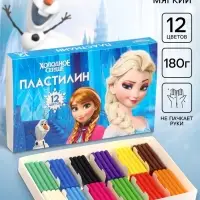 Пластилин 12 цветов, 180 г, Холодное сердце