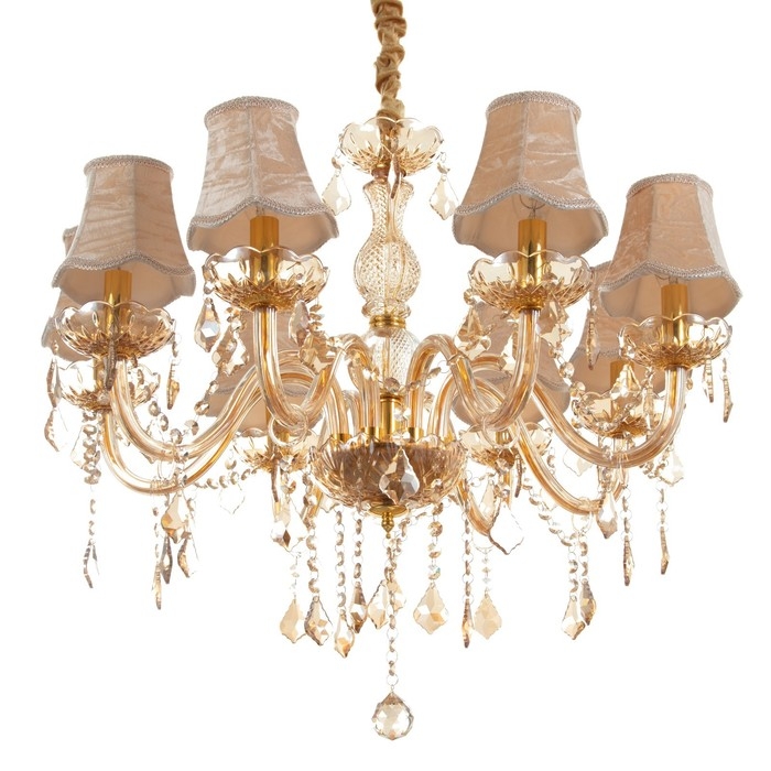 Люстра Люстра "Палермо" 8хЕ14 25Вт коньяк 72х72х60-90 см BayerLux