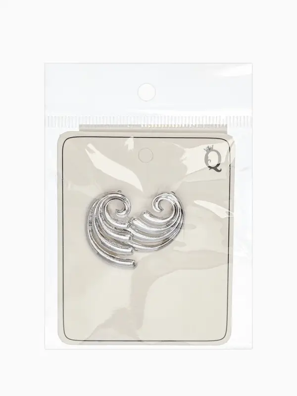 Серьги металл &laquo;Волна&raquo;, цвет серебро