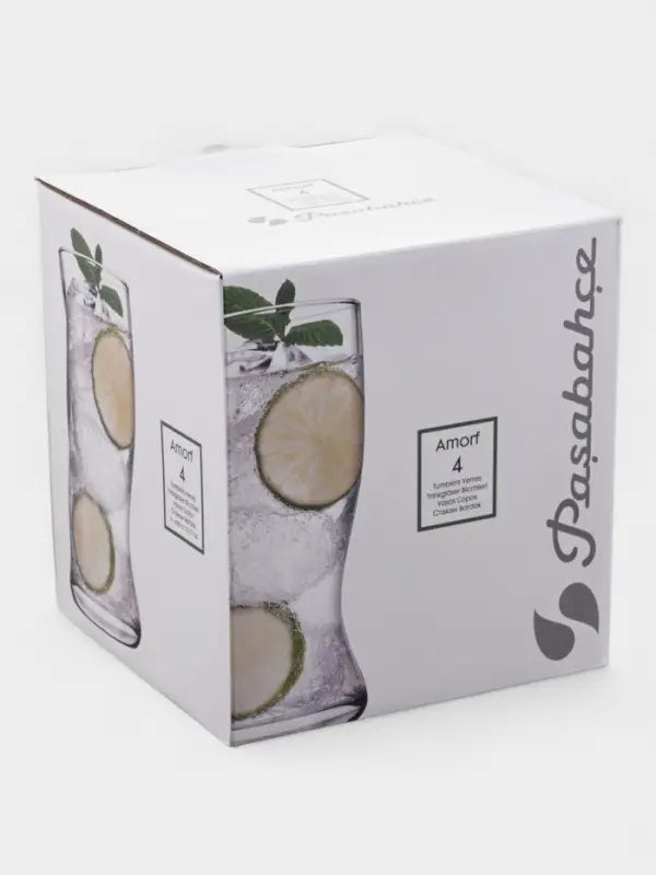 Набор стаканов Amorf, 400 мл, 4 шт., стекло, прозрачный