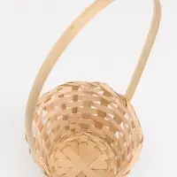 Корзина плетёная, 13&times;13&times;9.5 см, ручка h=21 см, бамбук, натуральный цвет, Greengo