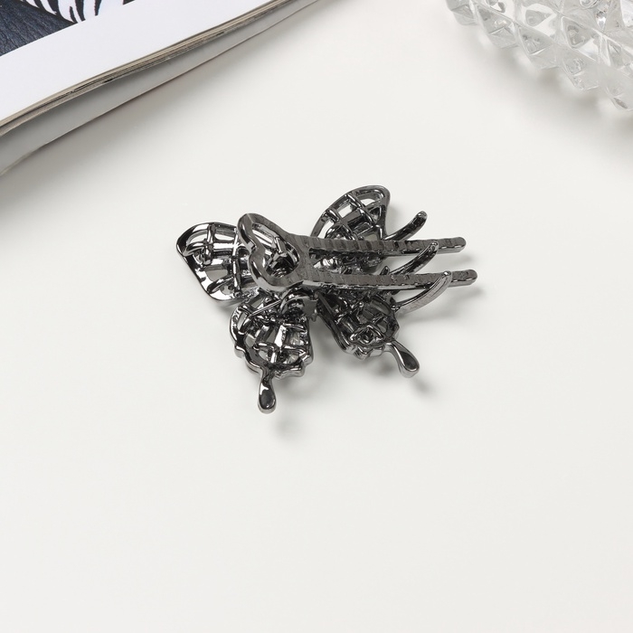 Зажим для волос  Зажим для волос "Доротеа" бабочка, 3,5 см, чёрный