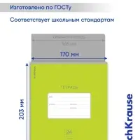 Тетрадь 24 листа в клетку, ErichKrause &laquo;Классика Bright&raquo;, зелёная