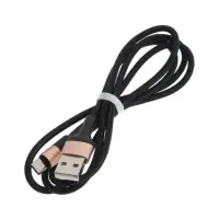 Кабель Hoco X26, microUSB - USB, 2.4 А, 1 м, нейлоновая оплетка, чёрно-золотистый