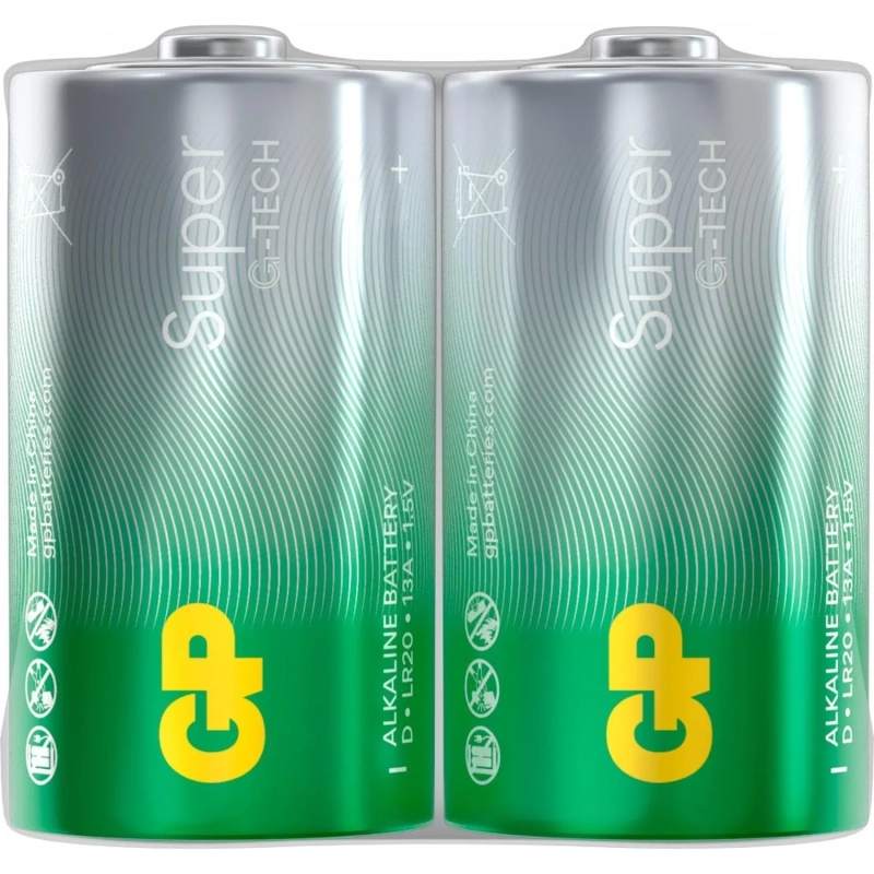 Батарейка GP Super экон.уп.D/LR20/13A алкалин.2шт/уп GP13AEBRA-252