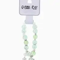 Браслет с подвесками &laquo;Сахарный. Мишка&raquo;, шар №10/8, d=6 см, зелёный, голубой в серебре