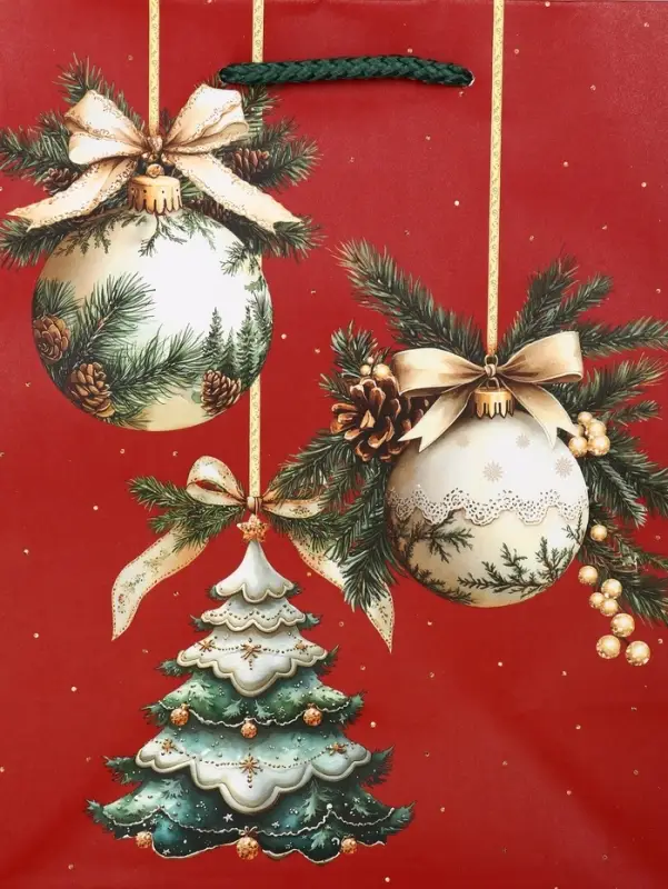 Пакет подарочный новогодний ламинированный, «Ёлки и шары» , 18×10×22.3 см Пакет подарочный новогодний ламинированный, «Ёлки и шары» , 18×10×22.3 см