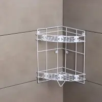 Полка для ванной Доляна, угловая, двухъярусная, 20&times;20&times;33 см, белая