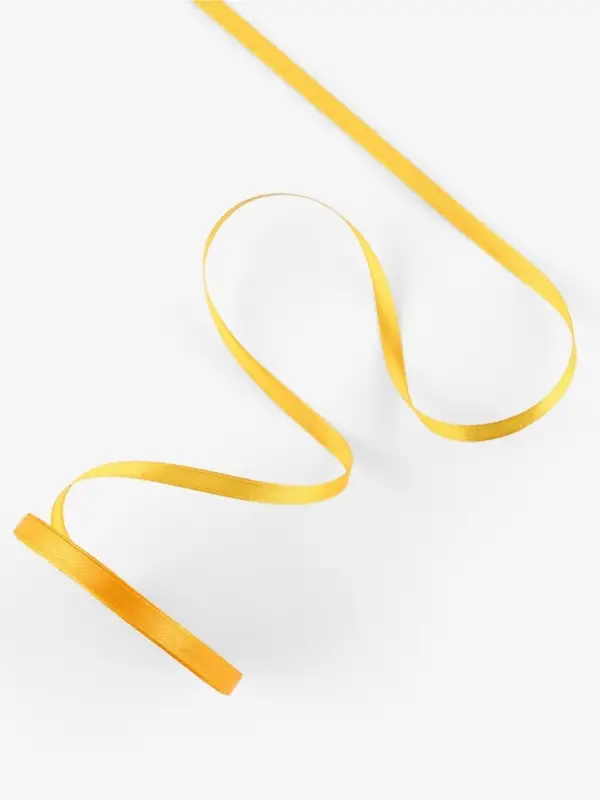 Лента атласная, 6 мм, 23&plusmn;1 м, жёлто-оранжевая №17