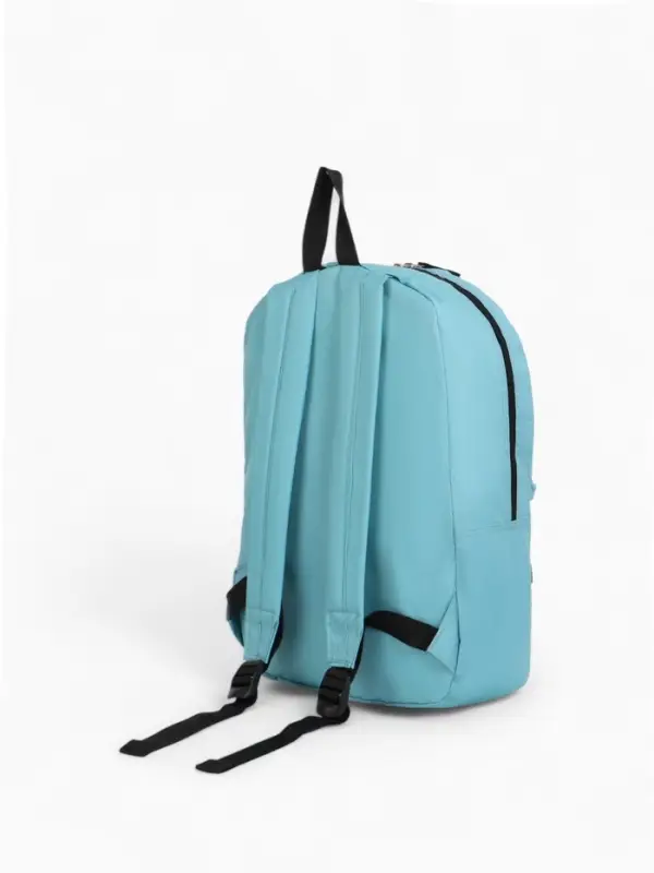 Рюкзак школьный на молнии, с карманом, однотонный, размер 30&times;12&times;40 см, голубой